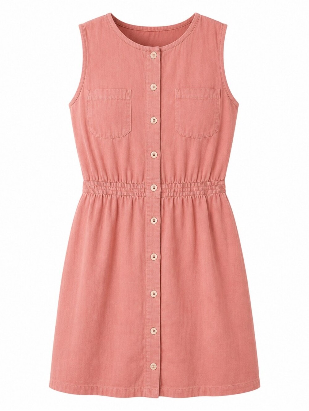 GRAMICCI |‎ Organic Cotton Sleeveless Coral Button Front Utility Dress | S